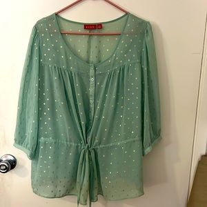 Mint green sheer Elle blouse